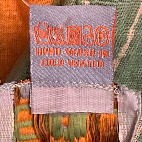 Sol Clothing Colorful Floral Maxi Dress Size Short Puffy Sleeves Size Large Long - Picture 5 of 5